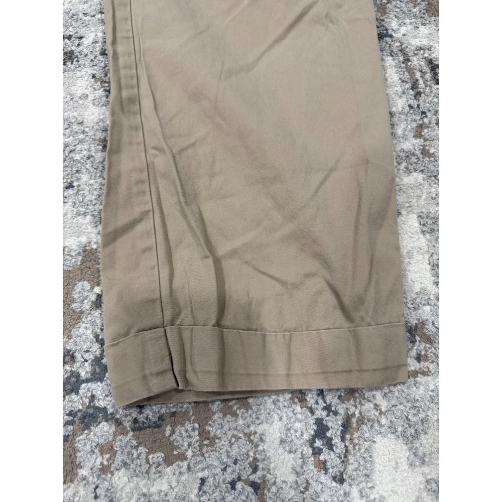 Polo Ralph Lauren Hammond Pant Mens 36x32 Tan Khaki Pleated Cuffed Cotton Chinos